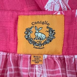 CONIGLIO PALM BEACH PINK FLORAL COTTON WRAP MAXI SKIRT EUC